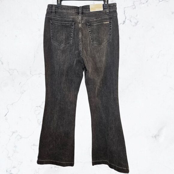 New Michael Michael Kors Selma $125 MSRP Dark Gray Wash Flare Jeans - Picture 4 of 7